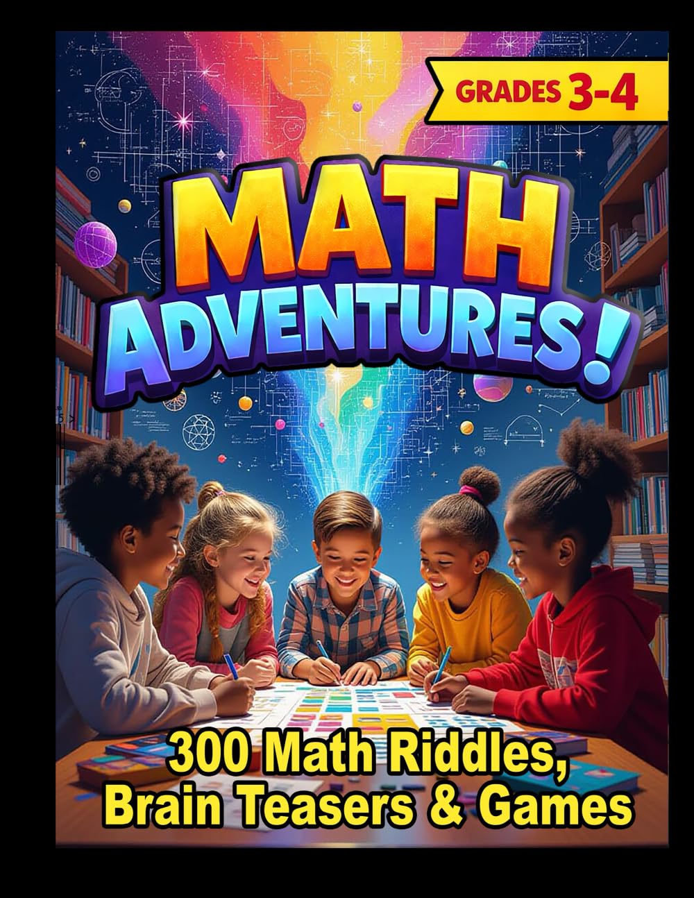 MATH ADVENTURES - Grades 3-4: 300 Math Riddles, Brain Teasers & Brain Game