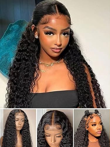 Miniatura 1 de MENTOR Pelucas de encaje frontal de cabello humano prearrancado 13x4 HD con encaje frontal para mujeres negras, cabello humano 150% de densidad,