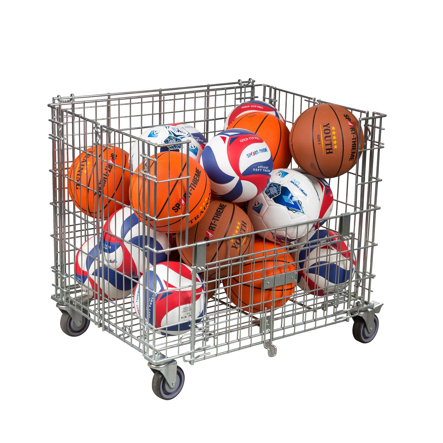 Sport-Thieme Transportwagen Jumbo zusammenklappbar für 30-50 Bälle Größe 5 14-27 kg