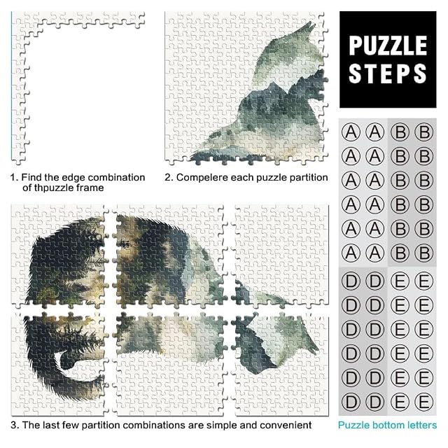 Foto 3 de 6 de Gato Animal Bosque Puzzles de 1000 Piezas para Adolescentes Juguetes adictivos Que desafían la Inteligencia…