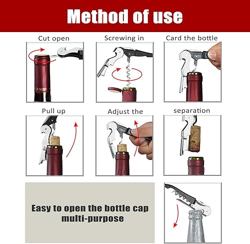 Miniatura 4 de RECUTMS Sacacorchos, 12 paquetes de llaves de vino para abridor de vino, de acero inoxidable a granel, para cerveza o abrebotellas, cortador de