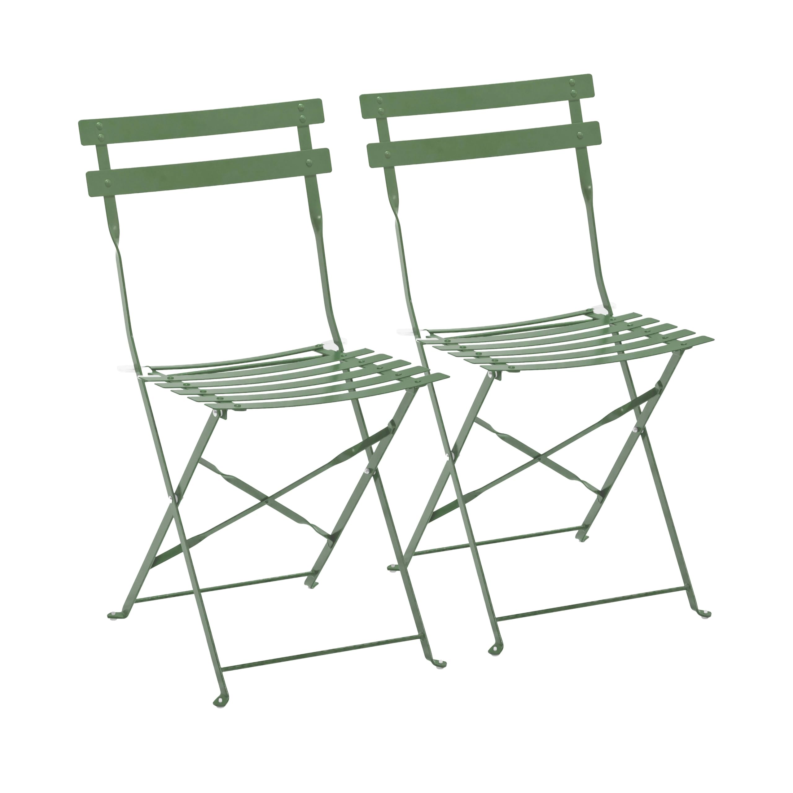 Oviala Lot de 2 chaises Pliantes en Acier Vert Cactus
