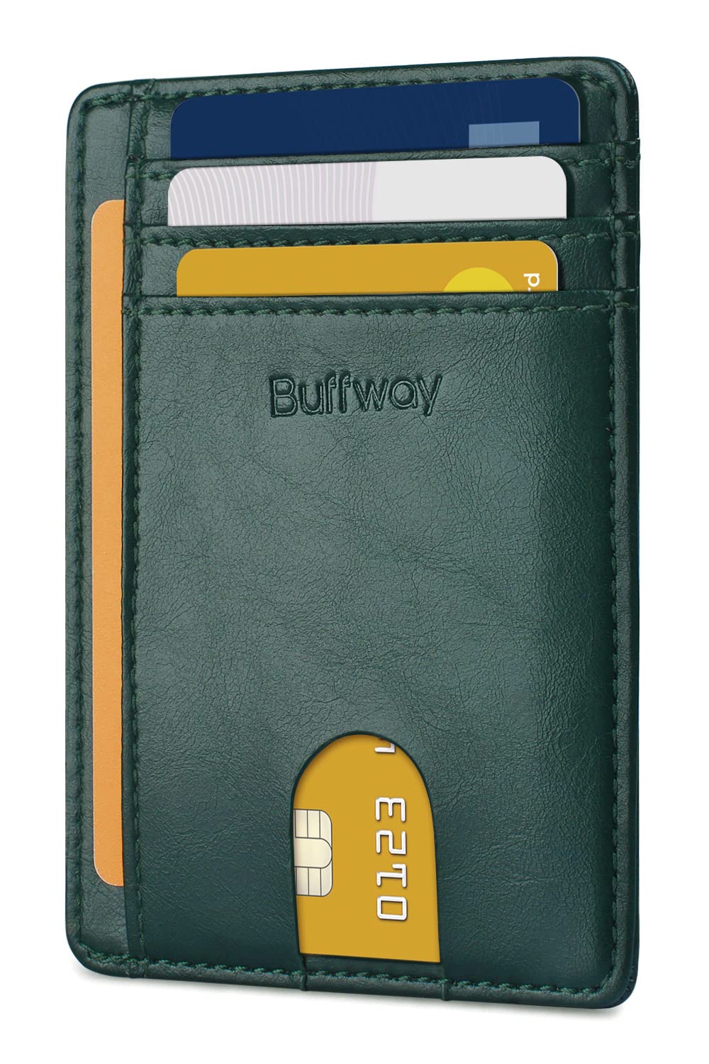 BuffwayMens RFID Blocking Slim Bifold Wallet Minimalist Leather Small Wallets for Men with Cash Pocket and Card Holder Slots