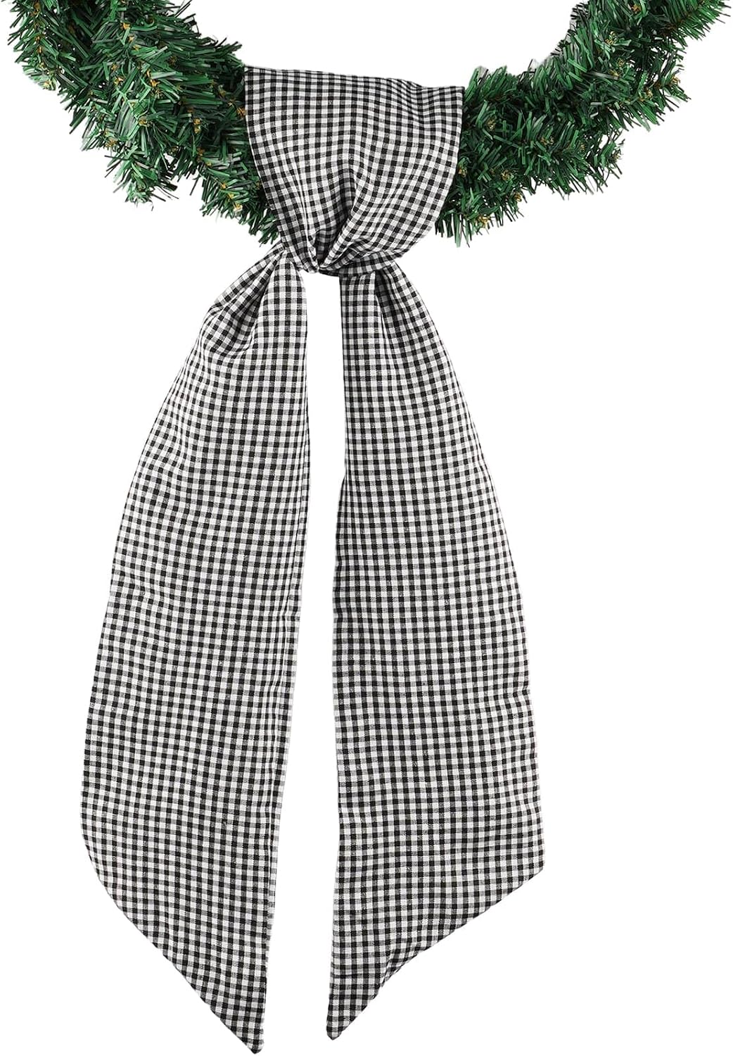 YKW Orange White Gingham Wreath Sash Front Door Decoration, 5.12" x 54.33" Blank Sash Fall Halloween Thanksgiving Autumn Holiday Party Bow Ribbon Farmhouse Decor