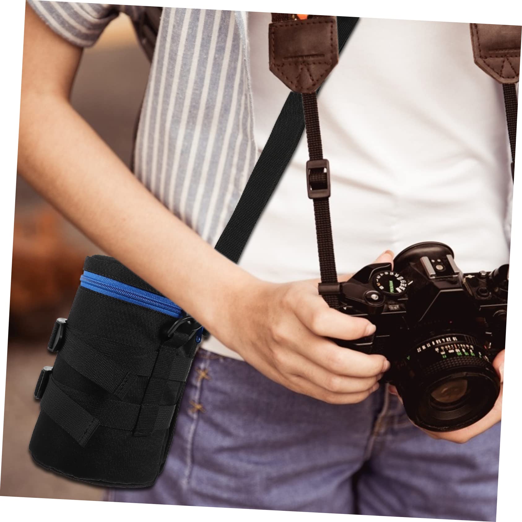 Custodia Imbottita in Fotocamera per Poliestere e Nero Obiettivo Cintura Leggera Trasporto Comodo, per Fotografi in Movimento