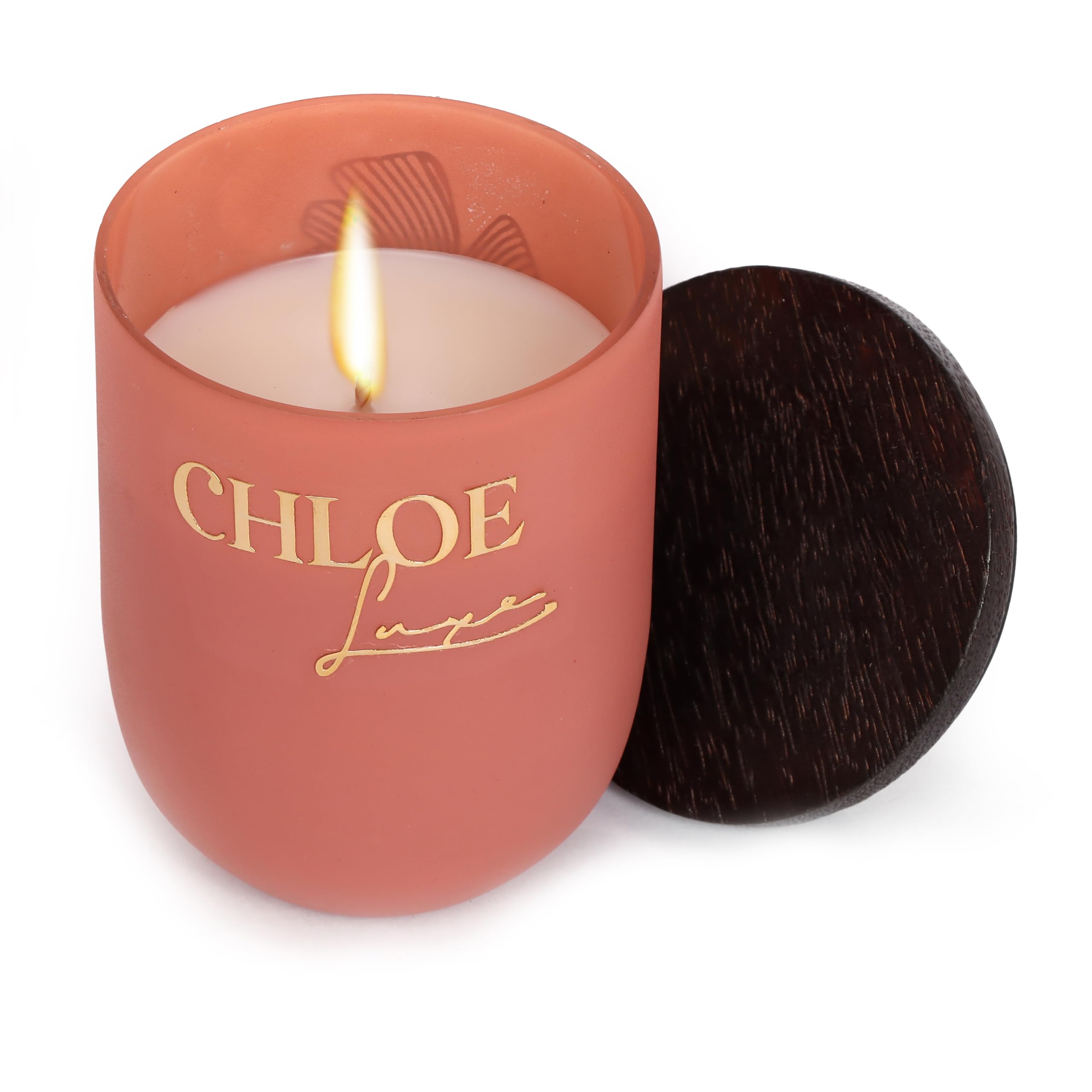 ChloeLuxe Peach Paradise Scented Wax Gifting Candle with U-Design Reusable Jars | 30 to 40 Hour Long Burning | Luxury Aroma Therapy Wax Candle | Scented Candles for Home Decor Gift (Peach)