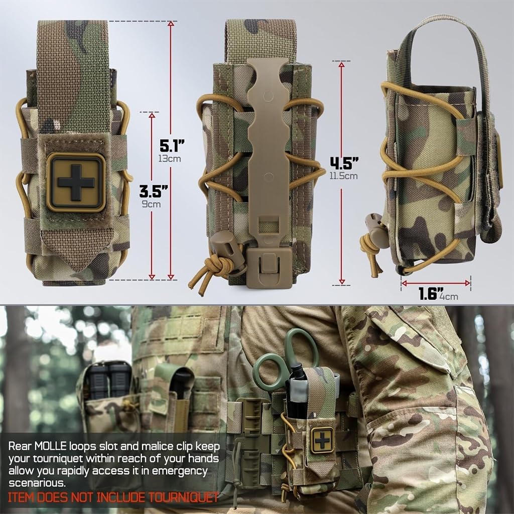 WLXW Taktische Erste-Hilfe-Tasche MOLLE-Medizintasche IFAK-Ausziehbarer Medizin-Organizer Tourniquet-Tasche Holster Die Tourniquet-Tasche Für Jagd Und Airsoft(RG)