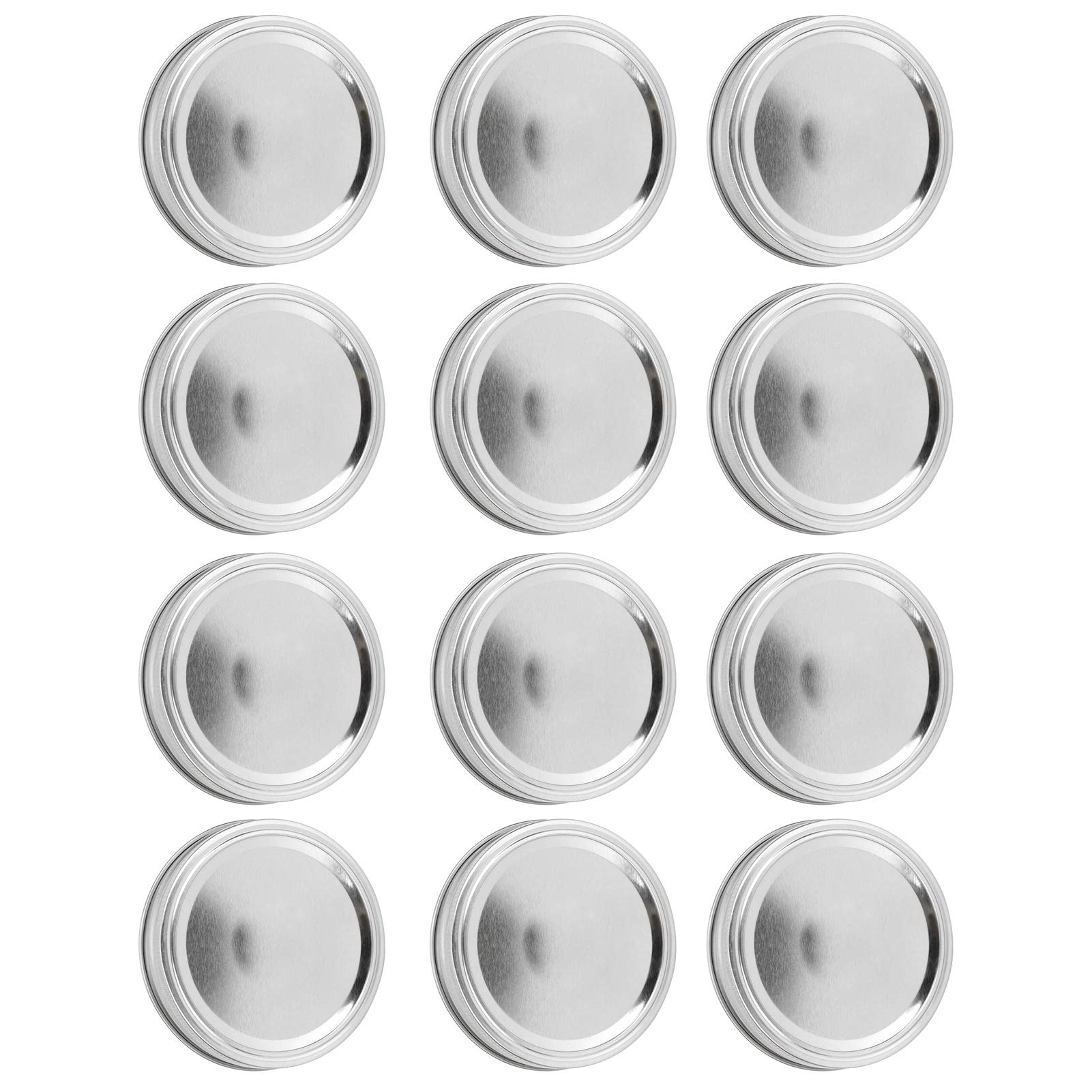 Tapas de acero inoxidable Cocoarm para botes de cristal de boca ancha pack de 12 unidades XH00180