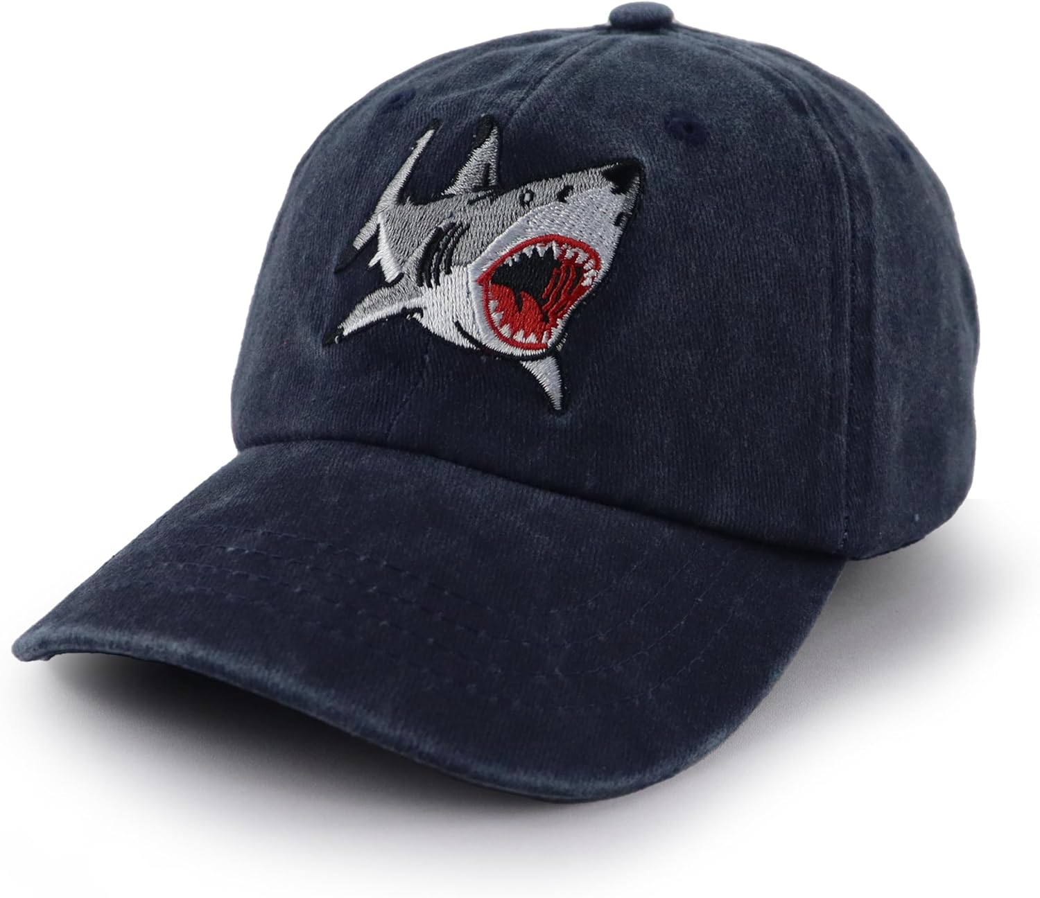 Sharks Kids Hat for Boys Girls Ages 3-10, Cute Adjustable Embroidery Cotton Cowboy Baseball Cap - Image 2