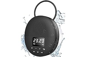 AGPTEK Waterproof Shower Clock Bluetooth Speaker with LCD Display