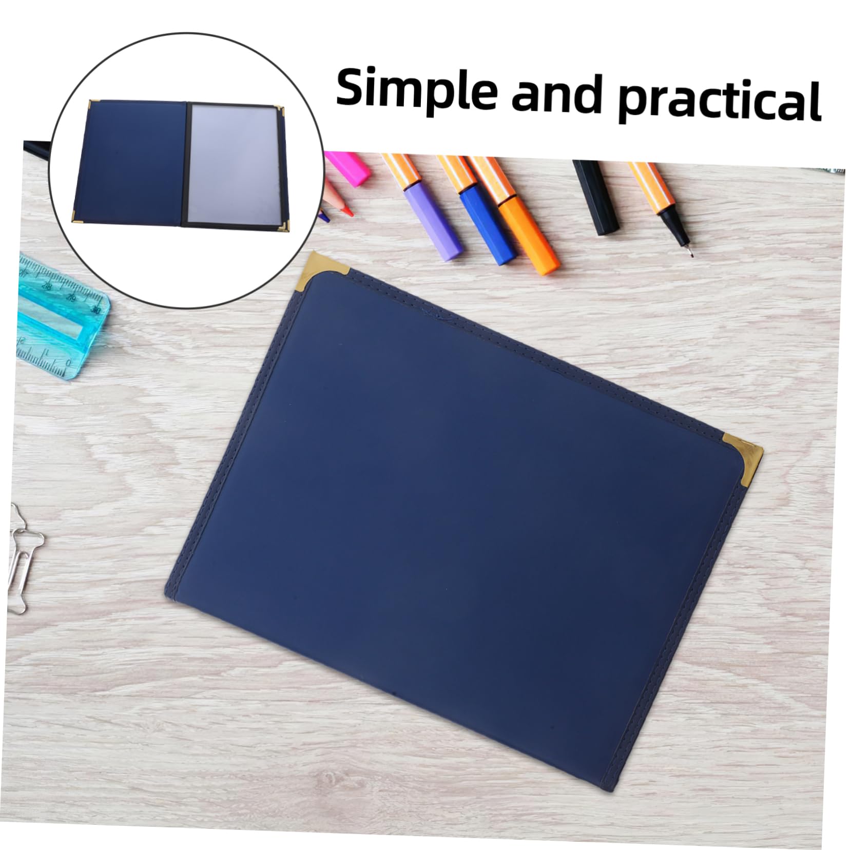 2piezas Portamenús De Piel Sintética Con Fundas Transparentes Para Restaurantes y Cafeterías De Menú Con Páginas y Caras Para Listas De Comida y Bebidas