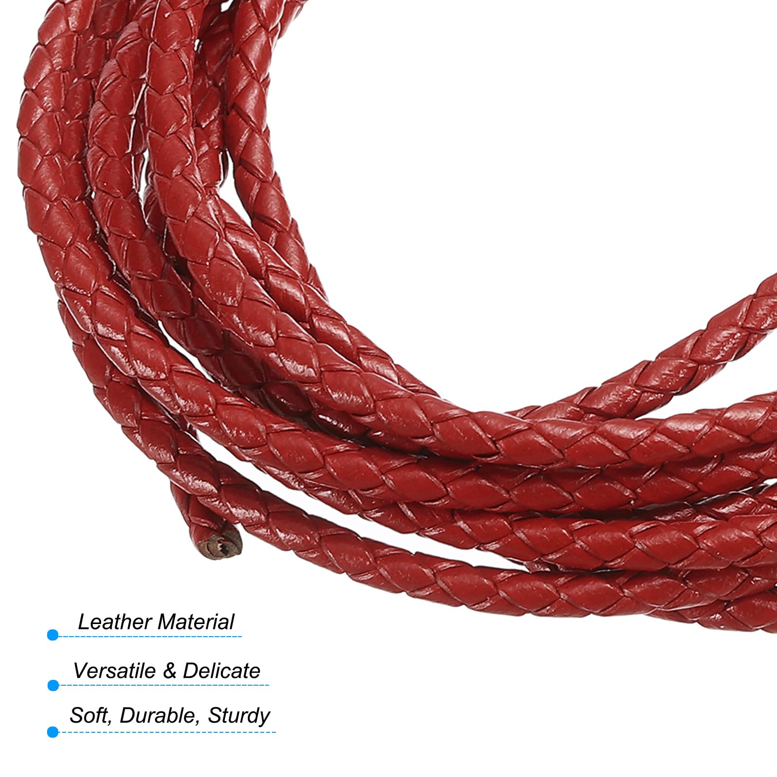 PATIKIL Round Braided Leather Cord - Image 3