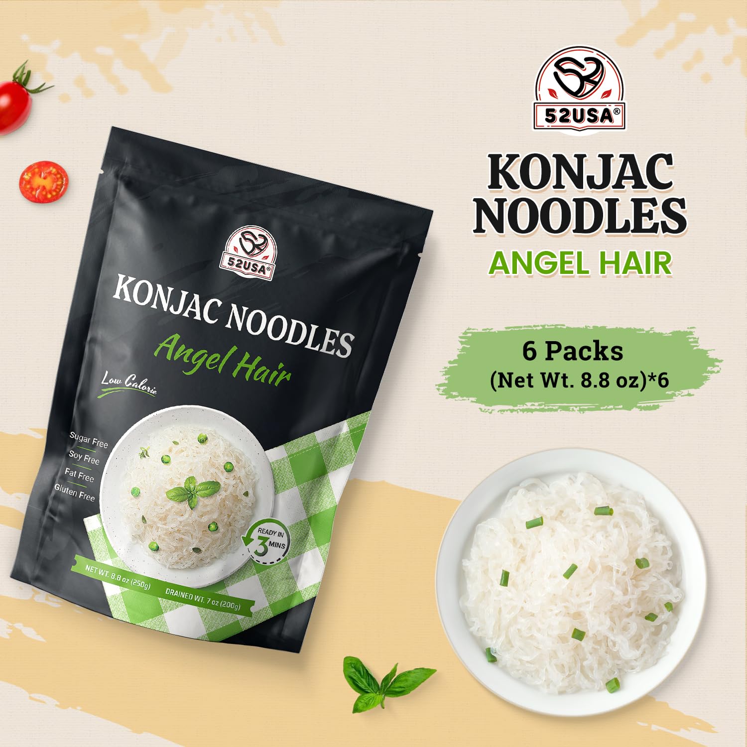 ダイエットフード momona Amazon.com : 52USA Konjac Shirataki Noodle, Angel Hair, Low Carb