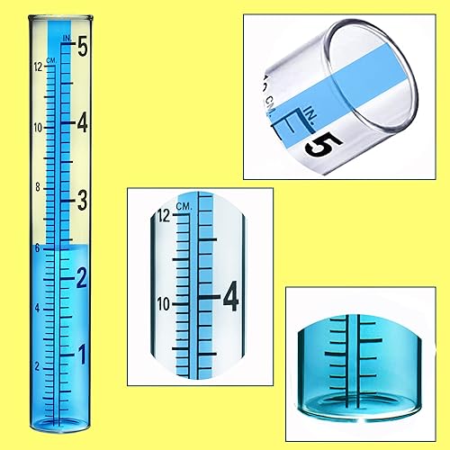 Miniatura 5 de 4 tubos de repuesto de vidrio para medidor de lluvia, mejor calificados para patio, jardín, césped al aire libre, 5 pulgadas con cepillo de tubo y