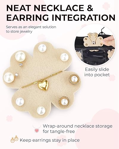 Miniatura 4 de BAGSMART Organizador colgante de joyas, organizador de accesorios, organizador de aretes de 42 bolsillos para guardar joyas, bolsillos medianos,