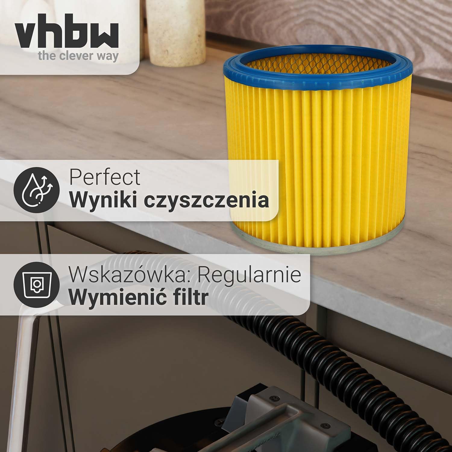 vhbw 10 x filtr okrągły / filtr lamelowy pasujący do Rowenta Allround NT RU-30.1, RU-100, RU-101, RU-105 filtr centralny do odkurzacza, odkurzacz uniwersalny