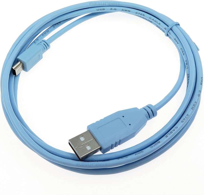 Mini USB Console Cable for Cisco Switches Routers CAB-Console-USB= USB Type A to Mini-B 37-1090-01 2M