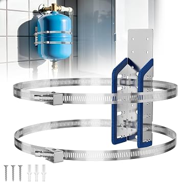 Expansion Tank Mounting Bracket with Cushion Pad, Universal Water Heater Straps, Supports 5 Gallon or up to 13-inch Diameter Hot Water Tanks,Boiler Expansion Tank, Propane Tank-1 Set