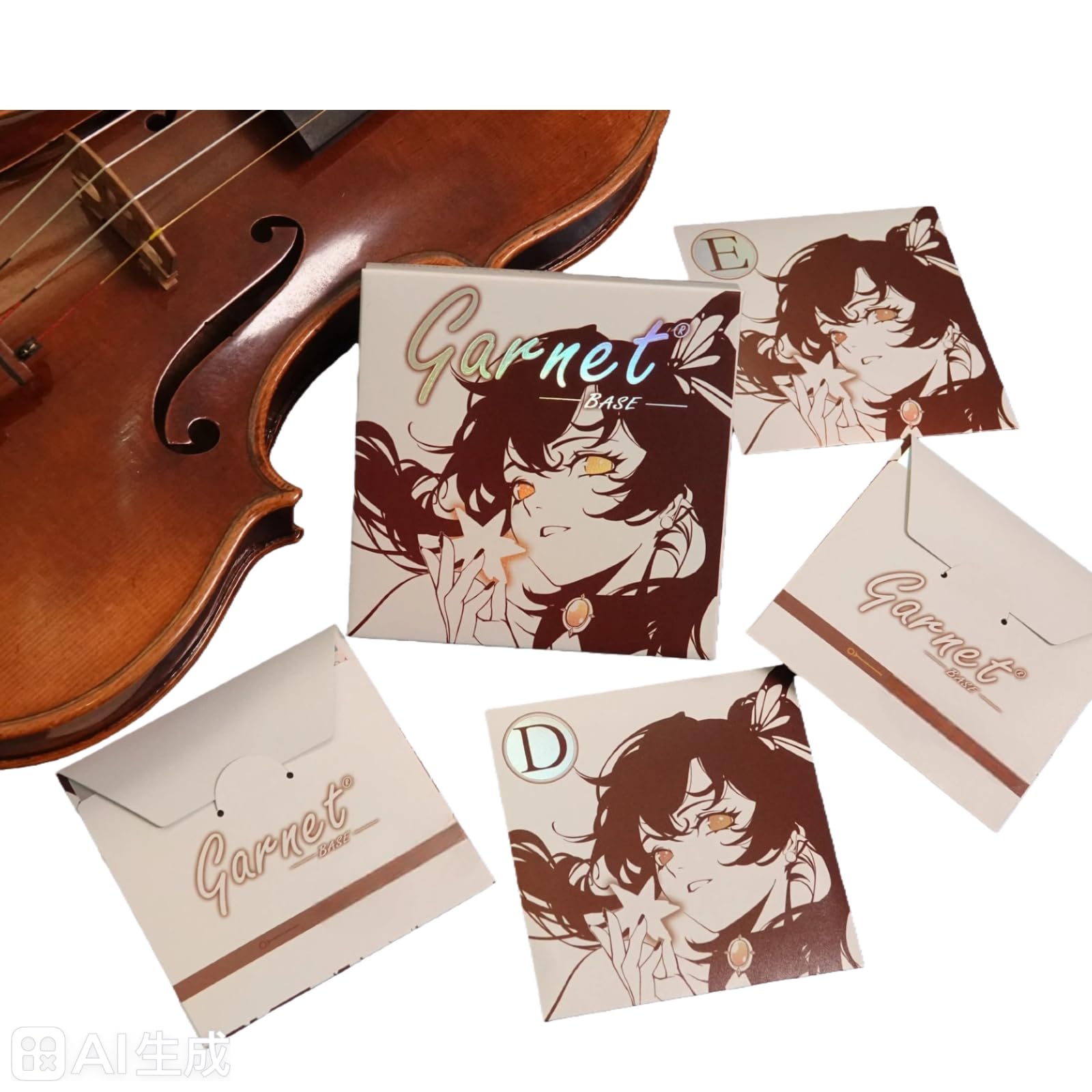 4/4 Violinensaiten, mittelgroßer synthetischer Kern, silberumsponnen D & G, Aluminiumumwicklung A, Gold E, satter Klang, verbesserte Brillanz (Basismodell Nylonsaiten)