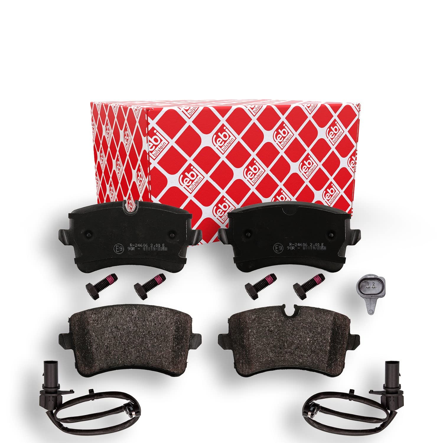 Febi bilstein 116016 Kit de patins de frein avec vis (arrière, 4 Frein)