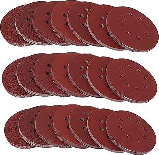 5 Inch Sanding Discs Hook and Loop, 72 Pcs 8-Hole Sandpaper Assortment Sand Paper, Sanding disc 40/80/120/240/320/600/800 Grits Orbital Sander Pads