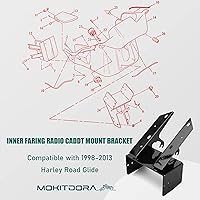 Vista 2 de MoKitDora Soporte de montaje para radio de carenado delantero compatible con Harley Touring Road Glide FLTR 1998-2013, negro