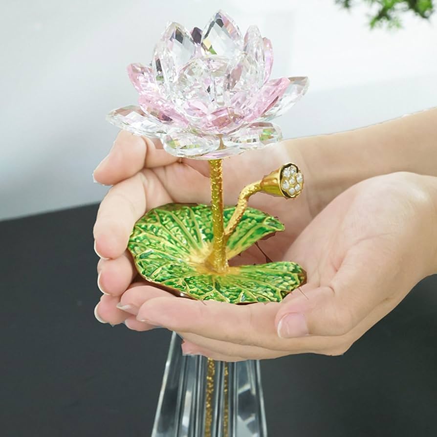 Amazon.co.jp: k9クリスタル 水晶置物 蓮の花 ガラスフラワー 枯れない