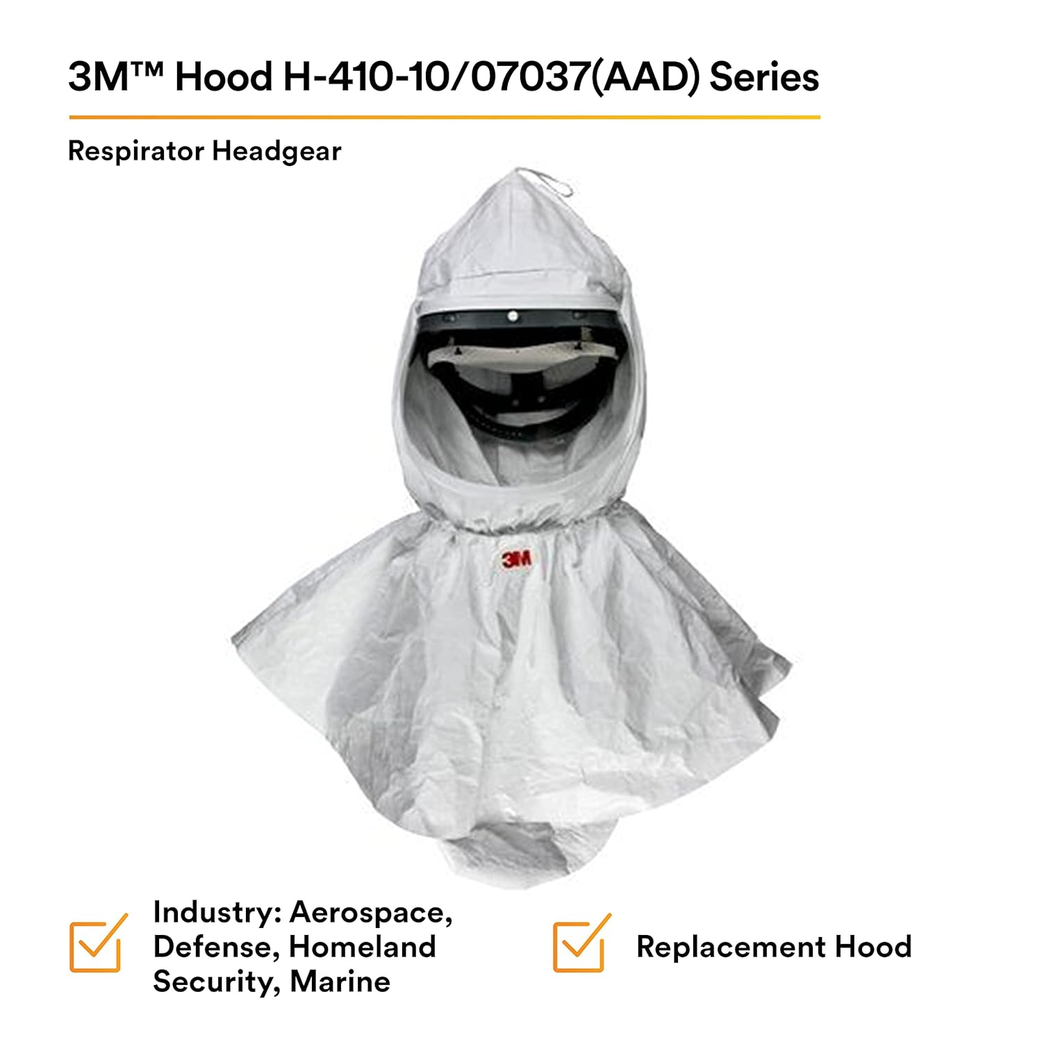 3M Hood H-410-10/07037(AAD), with Collar, QC, 10 EA/Case