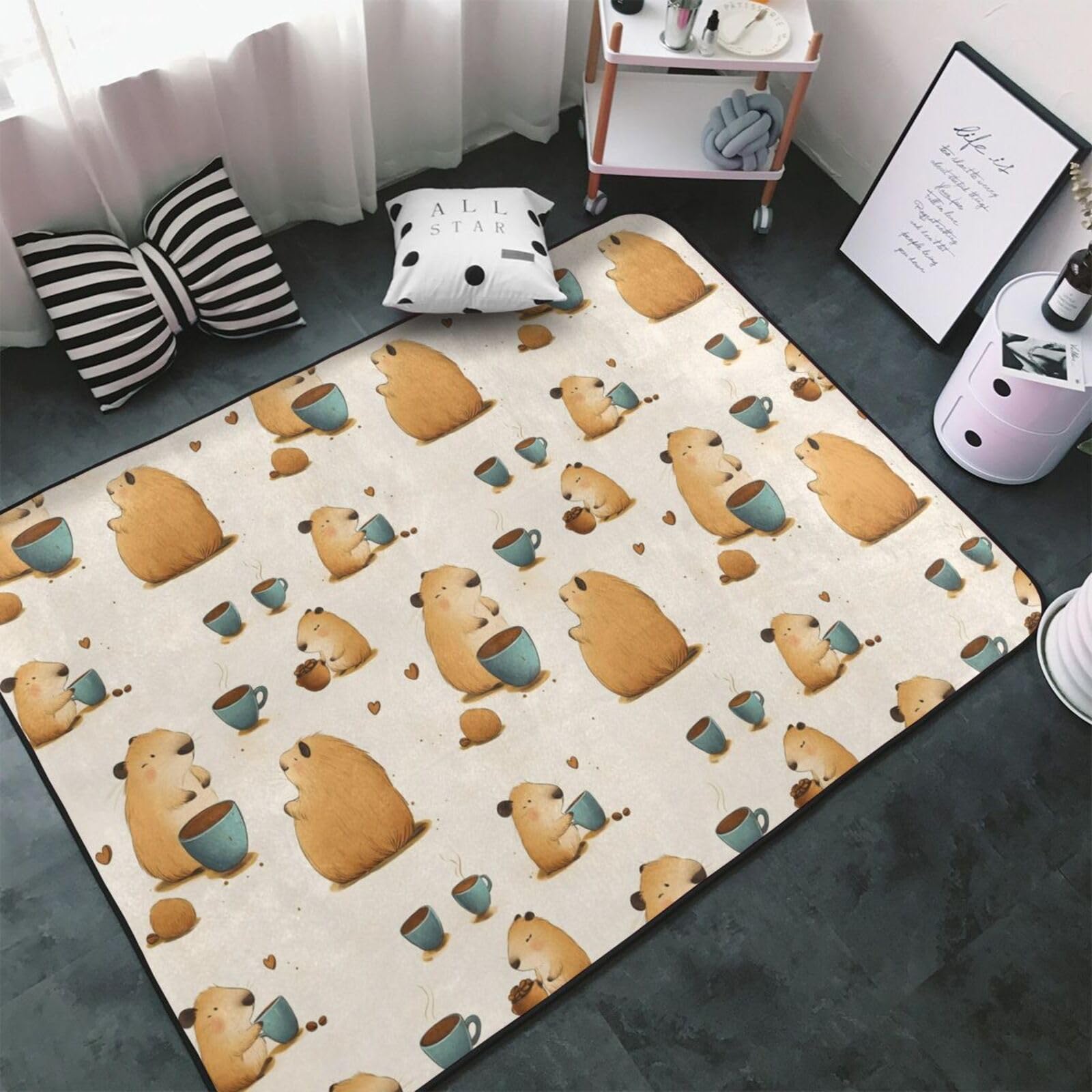Tapis de salon cochon d'Inde antidérapant pour en finir avec les glissades