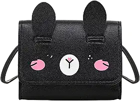 Bolsa tiracolo para mulheres, bolsa de ombro fofa, carteira de viagem, mochila, bolsa clutch, Preto, Small/Mini, Clássico
