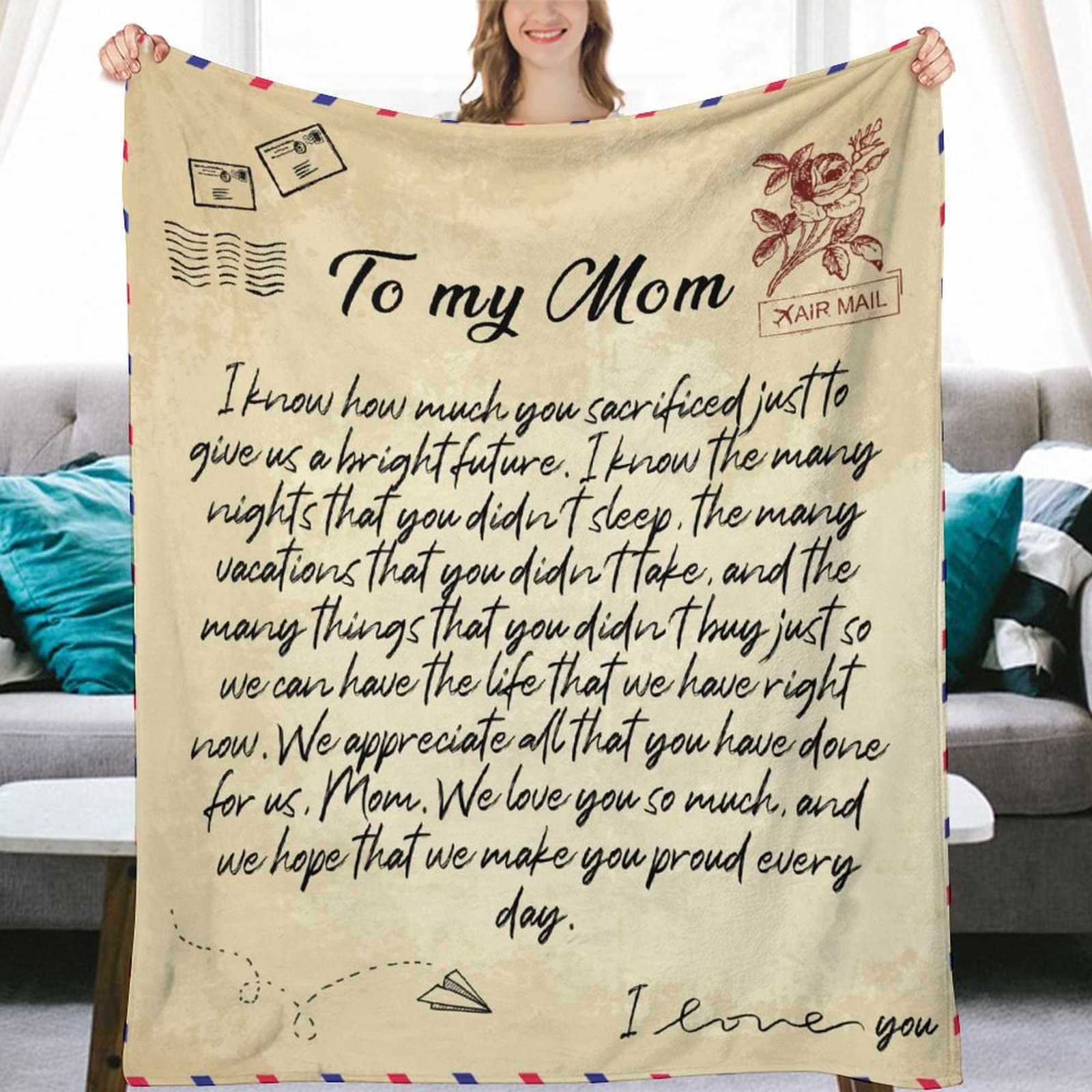 Couverture en flanelle 152x203 cm, le cadeau idéal pour maman