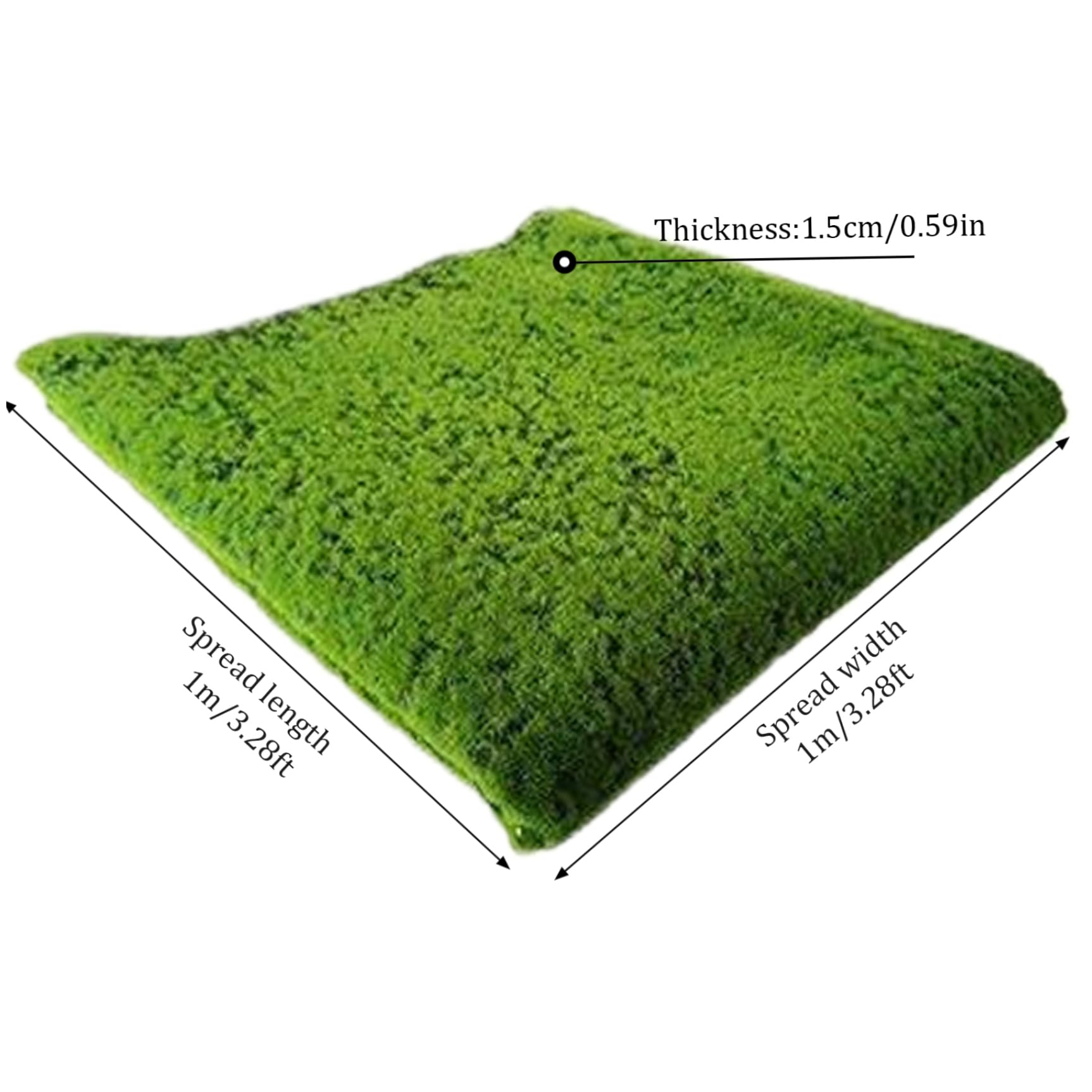 Tapis en Mousse Artificiel, Tapis de Mousse, Couverture en Faux Faux coupé, de Bricolage antidérapant pour Le Patio Jardin Maison / 39x39 Pouces