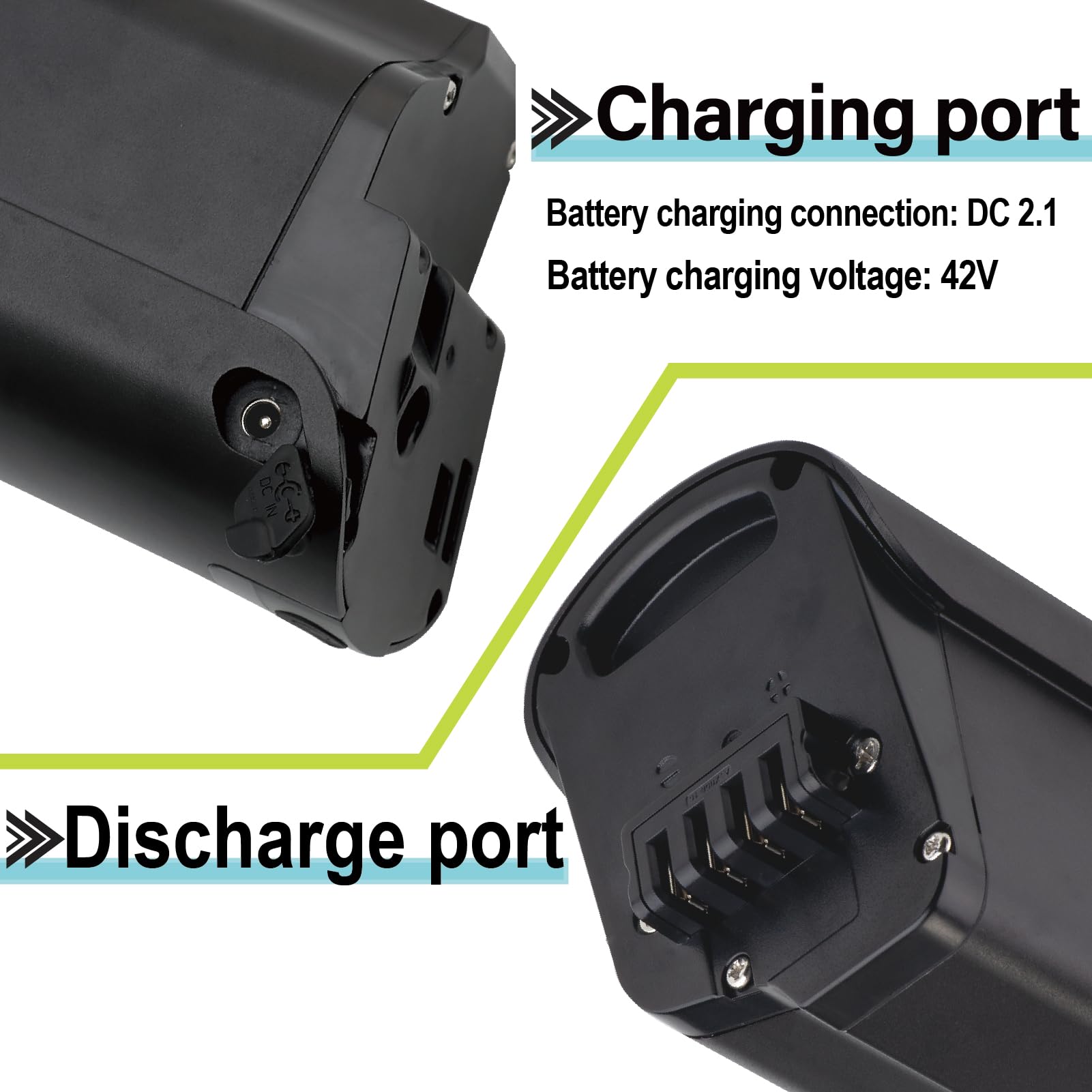 Batería Ebike 36V 18Ah de Litio, Repuesto para Bicicleta Urbana ESKUTE-Bike Polluno, con Cargador y Sistema BMS(36V 18Ah)