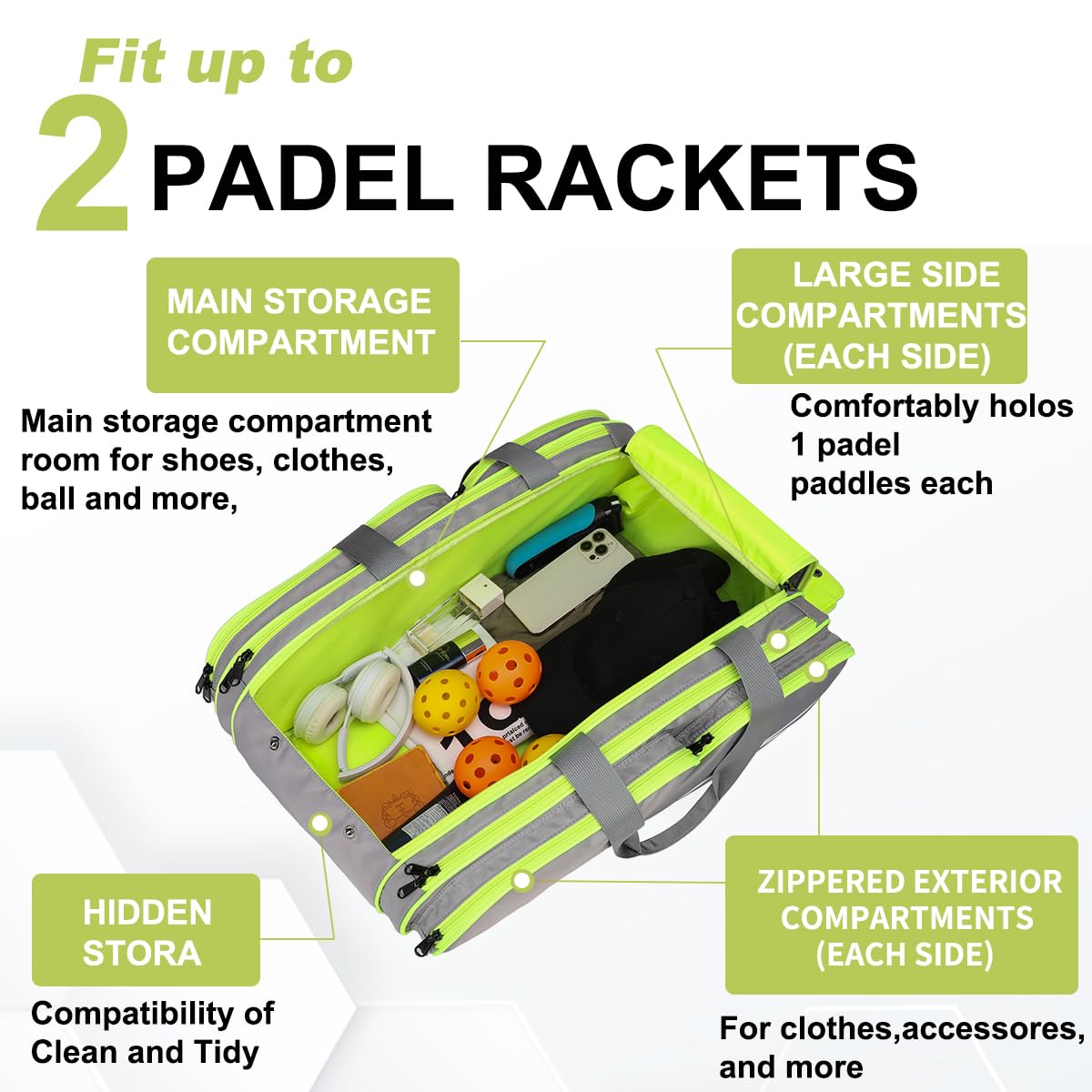 TILDOSAC Padel Racket Tasche Tennis Rucksack für Padel Tennis Pickleball Paddles, Padel Racket Protector Rucksack, Große Sport Pickleball Tasche mit Zaun Haken, Schuhfach, Extrataschen
