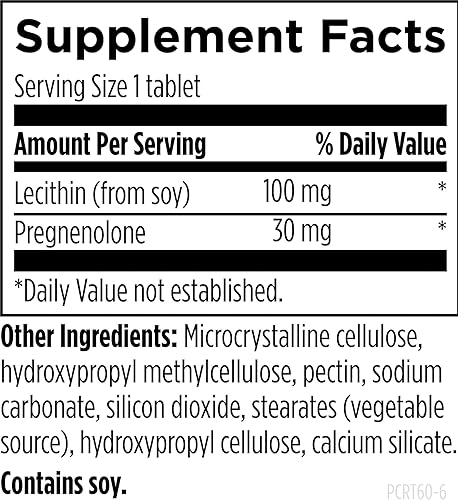 Miniatura 5 de Designs for Health Pregnenolone CRT - 30 mg de pregnenolona controladaliberación de tiempo 10-12 horas - estrógeno DHEA  precursor de hormona de