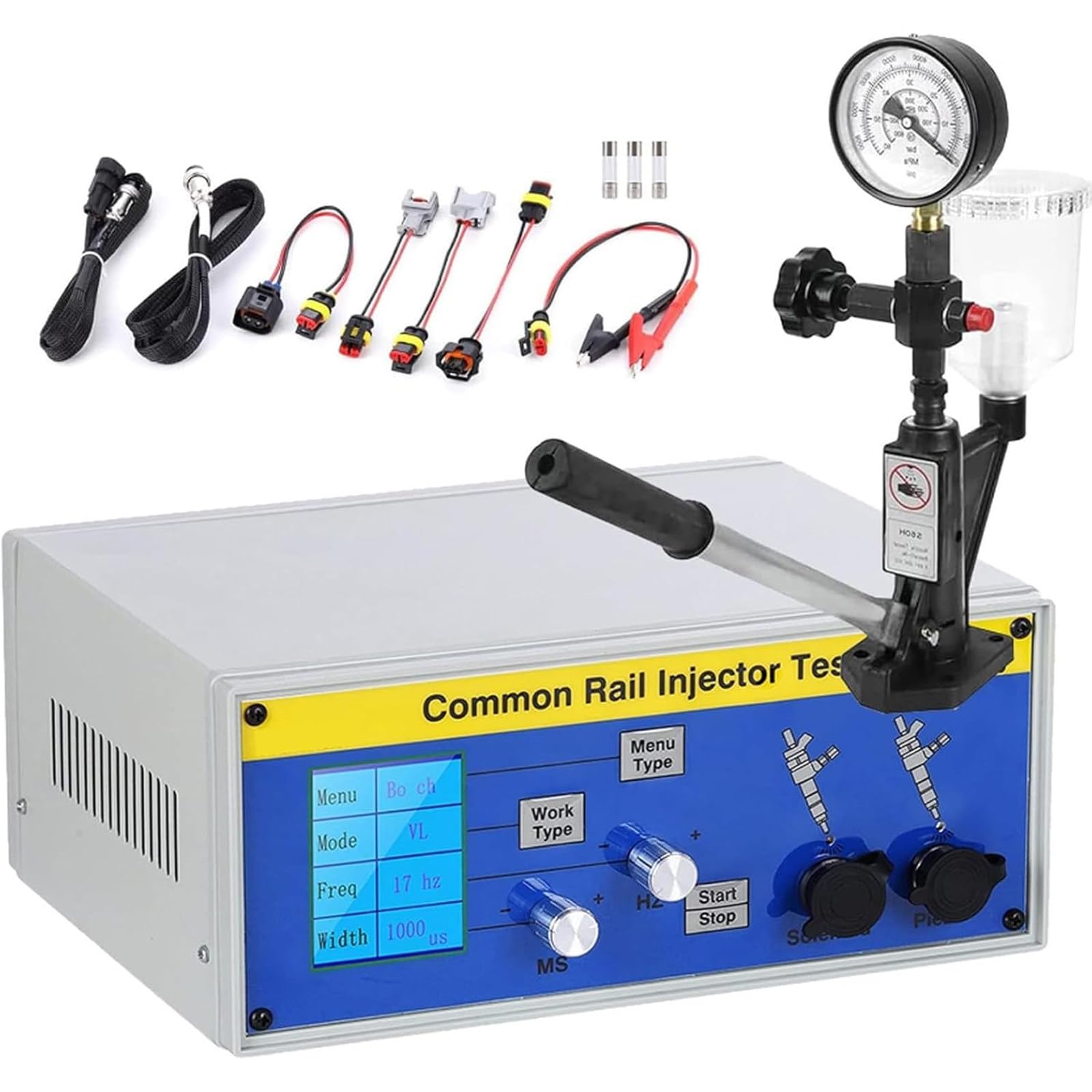 YXYLJOZ Common Rail Injector Tester Kit, Multifunctional Testing Machine for Electromagnetic Injectors, Essential Tool for Automotive Repair and Maintenance
