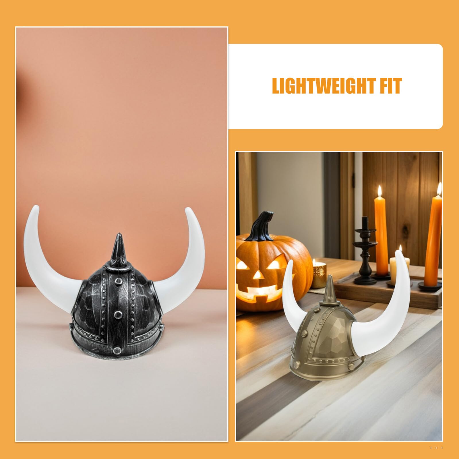 2 Pezzi Cappelli Viking con Corna Dorate e Argentate Accessori Costume per Festa di Halloween e Carnevale Cappello Pirata Norreno per Adulti Uomo Leggero e Facile da Indossare