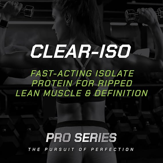 MusclePharm Pro Series Clear-ISO, Clear Protein Powder, 20g Fast-Acting Whey Isolate per Serving Plus BCAAs & L Glutamine | Pro-Grade Muscle Recovery & Growth | Sour Peach Rings, 1.14 lb, 20 Servings