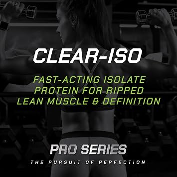 MusclePharm Pro Series Clear-ISO, Clear Protein Powder, 20g Fast-Acting Whey Isolate per Serving Plus BCAAs & L Glutamine | Pro-Grade Muscle Recovery & Growth | Sour Peach Rings, 1.14 lb, 20 Servings