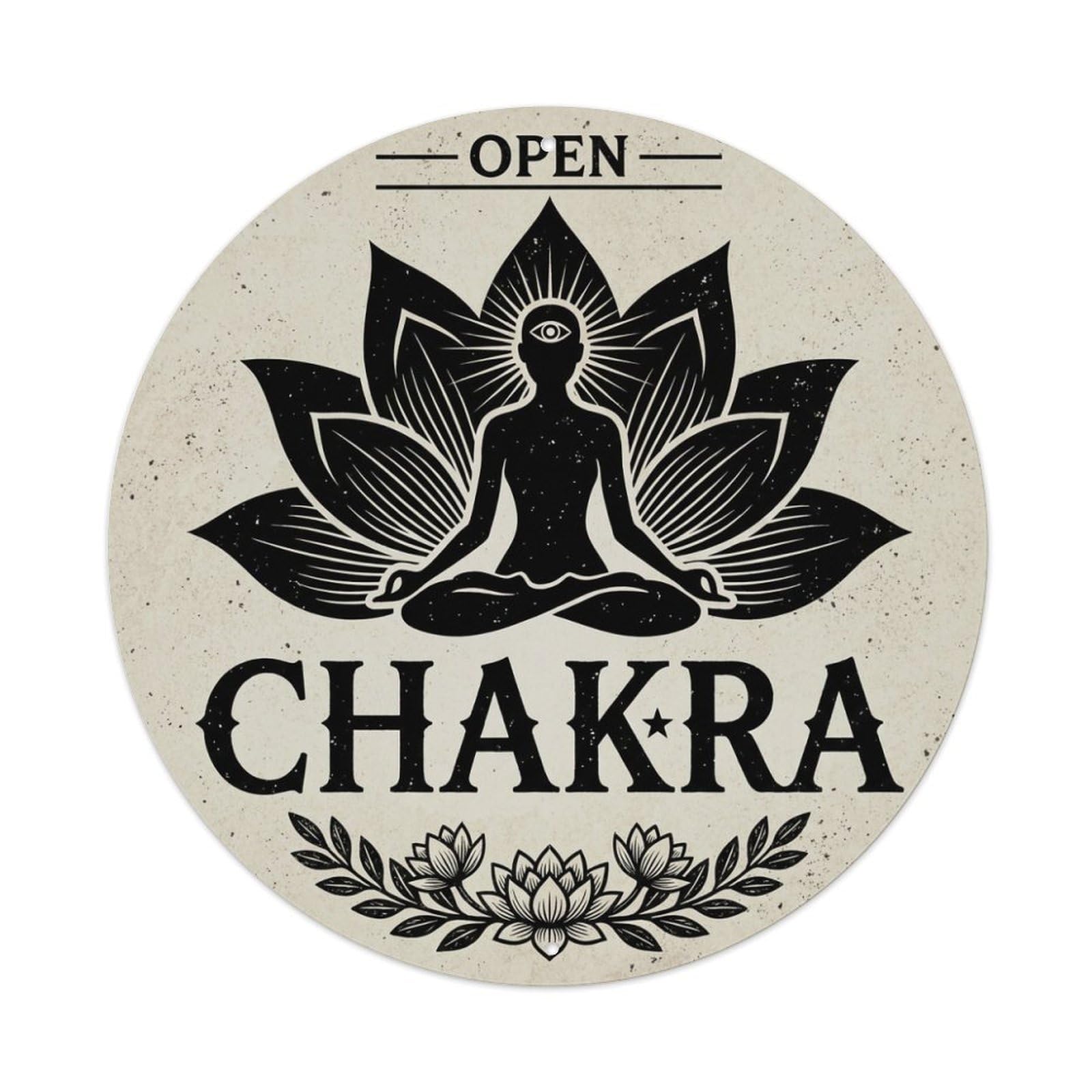 Chakra Yoga Mindfulness Quote Open Chakra Metal Tin Sign
