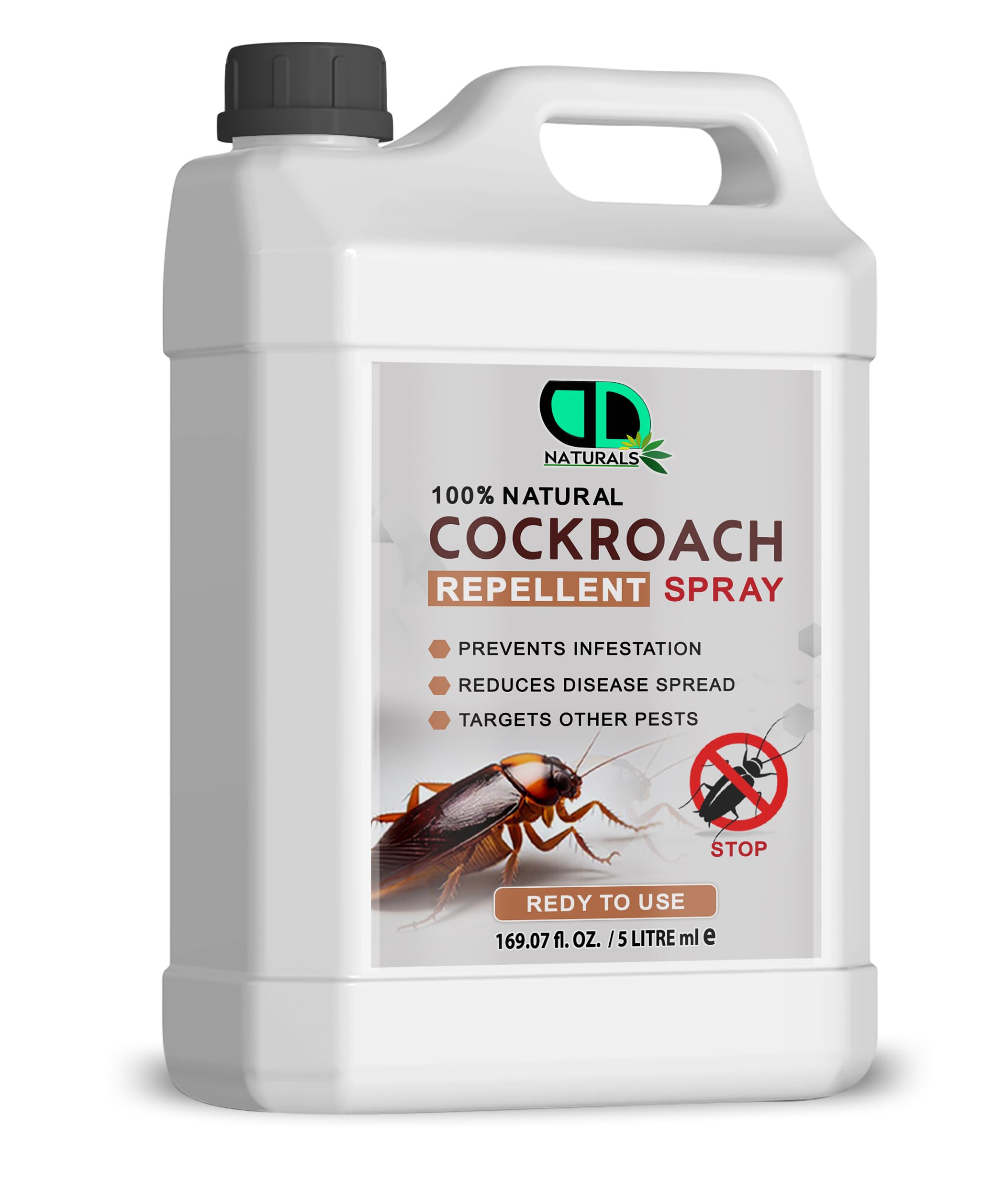 100% naturalny środek odstraszający karaluchy – nietoksyczna formuła do użytku domowego i kuchennego, zapobiega inwazji, atakuje inne szkodniki, zmniejsza rozprzestrzenianie się chorób (5 litrów)