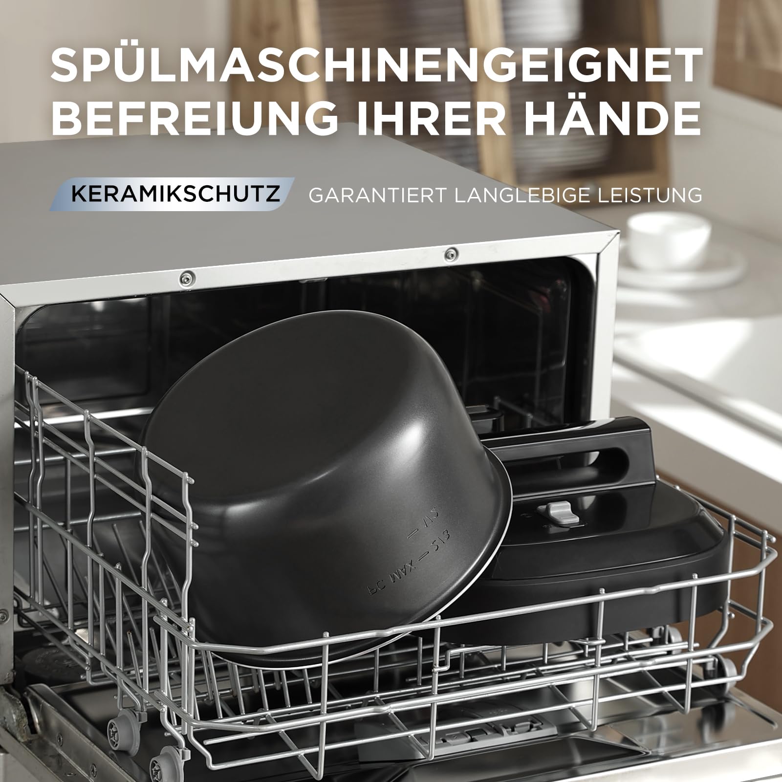 Midea 9-in-1 Multikocher, 6L mit 12 Kochfunktionen Elektrischer Schnellkochtopf (Langsamkochen, Reiskocher, Sous Vide, Kuchenbäcker), 70% schneller, gebürsteter Edelstahl & Schwarz