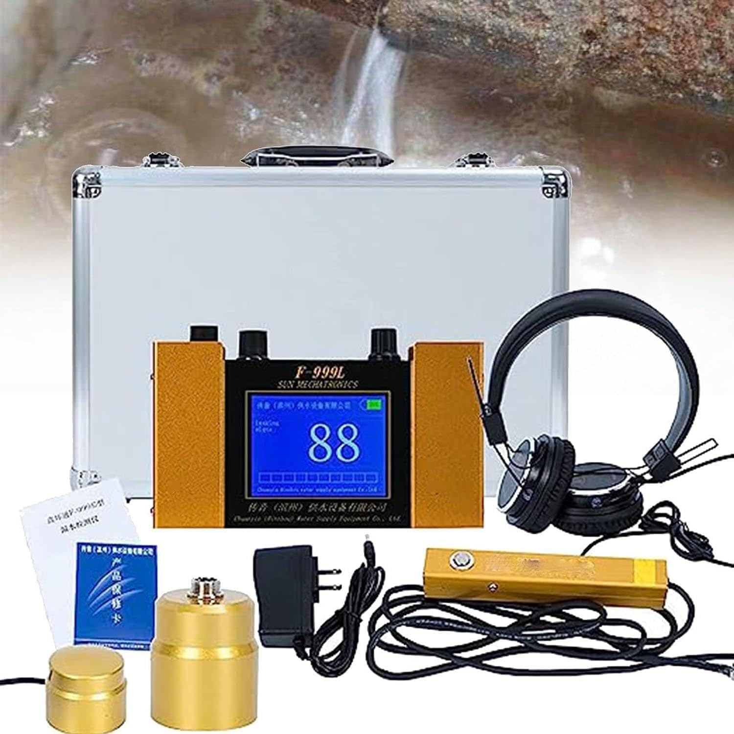 Detector de Fugas de Agua, Equipo Detector de Fugas de Agua en tuberías, con Pantalla LCD, Auriculares, para calefacción por Suelo Radiante, tuberías de Agua, protección contra Incendios