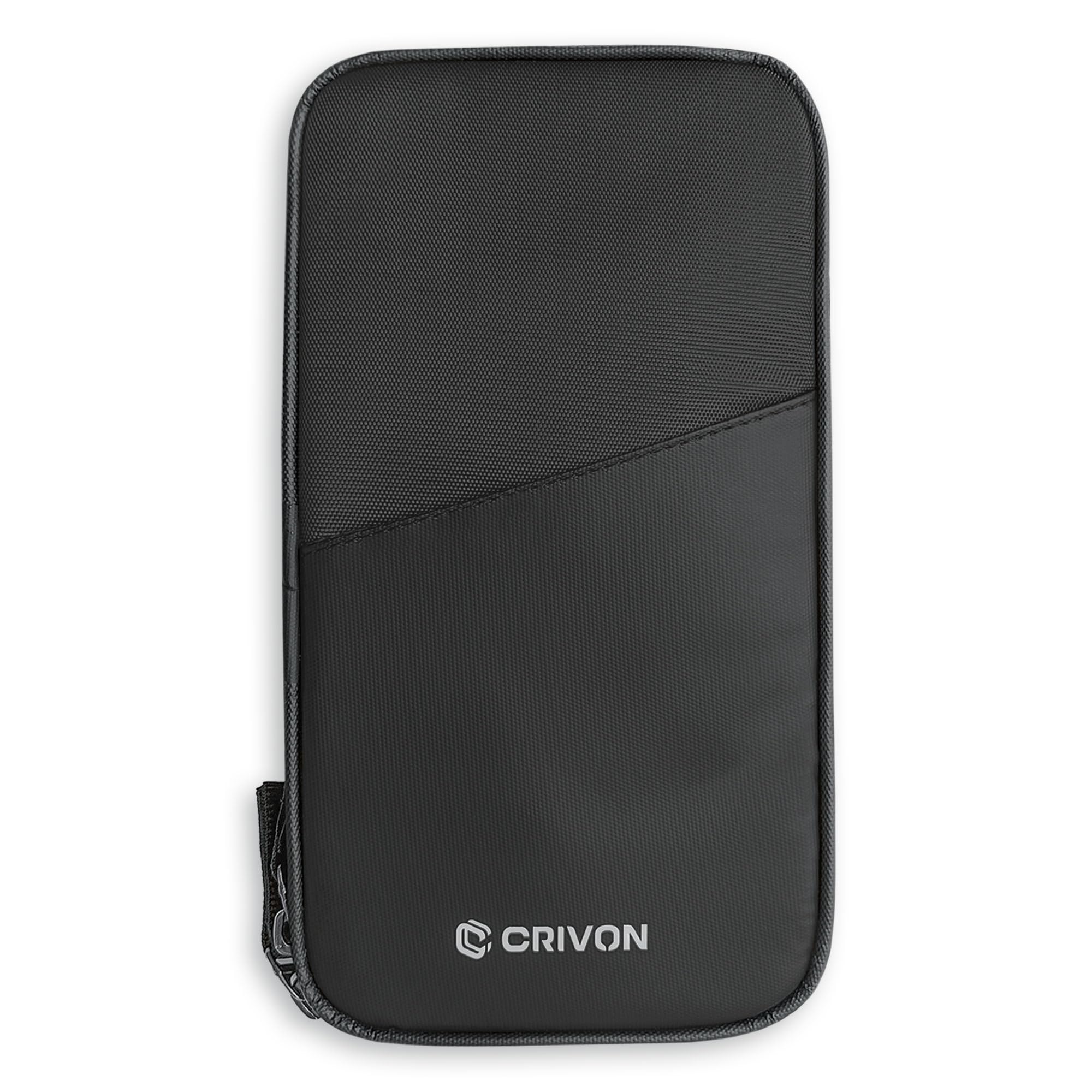 CRIVON® Passport Holder, Travel Passport Wallet, Passport Cover for Men, Women and Family - Document Organizer (CR-Black)