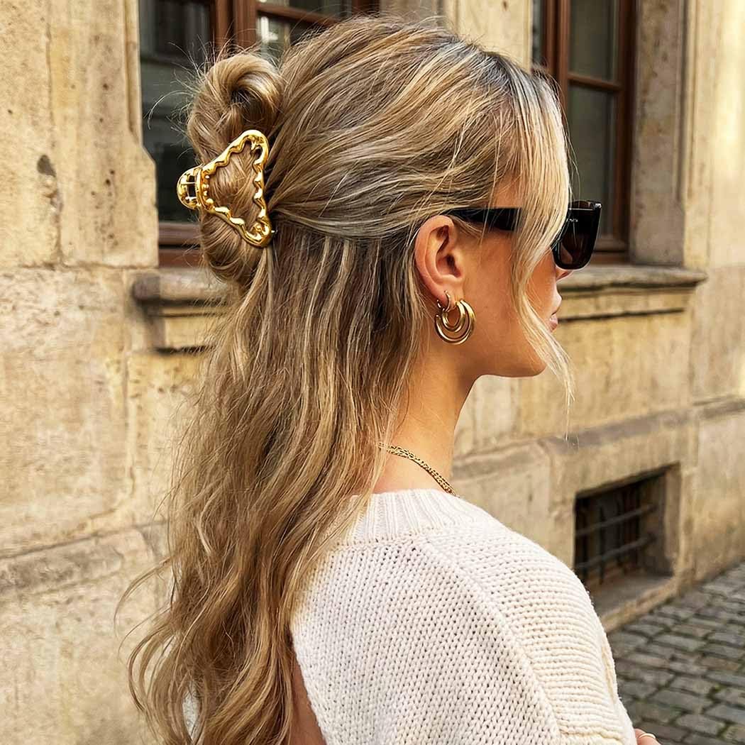 Fashey Metal Claw Clips Gold Hair Clip Small Hair Claws Hair Accessories for Women (Gold) - Image 7