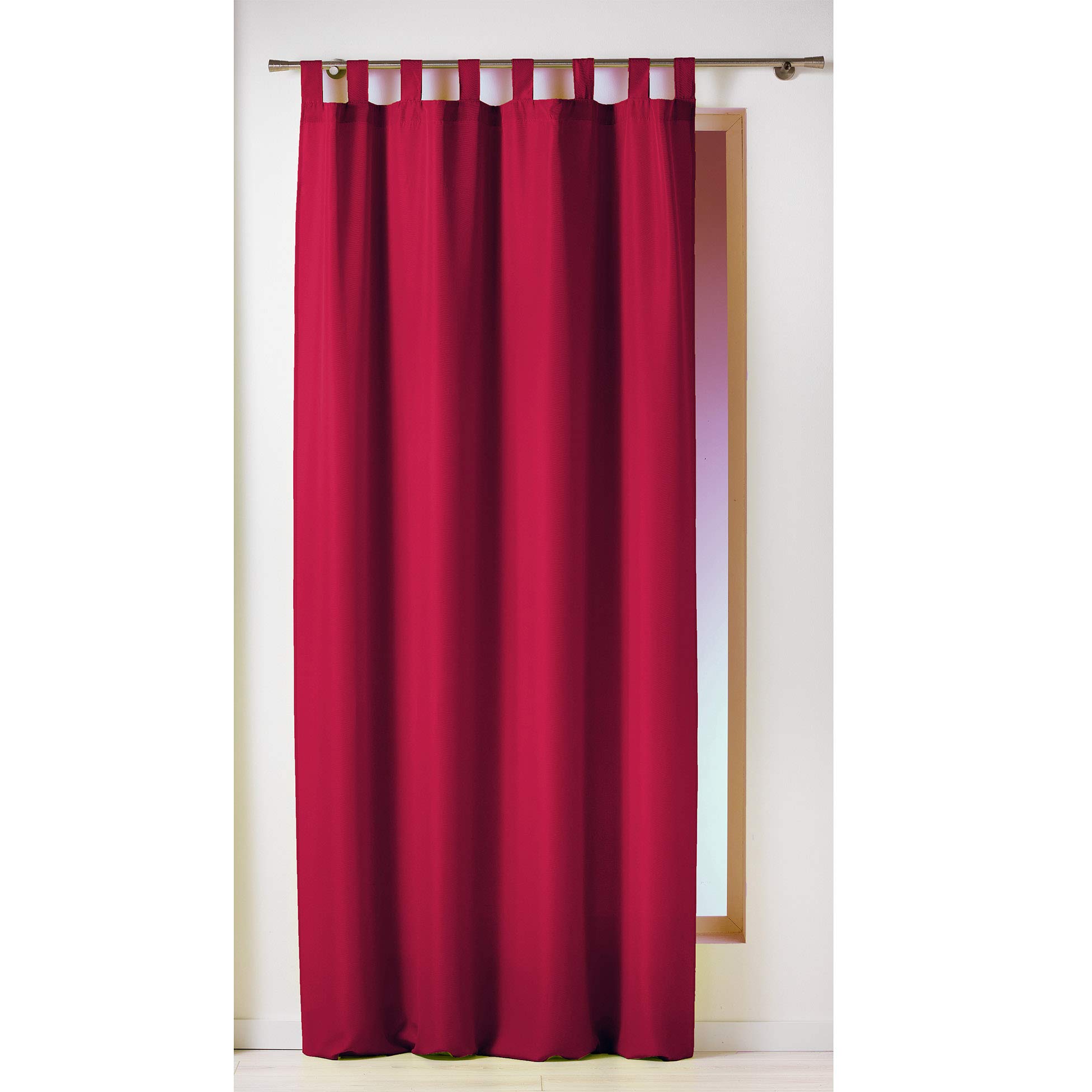 Douceur D'intérieur Red Douceur D'interieur 140 X 260 Cm Curtain Loops Plain Polyester Essentiel Rouge