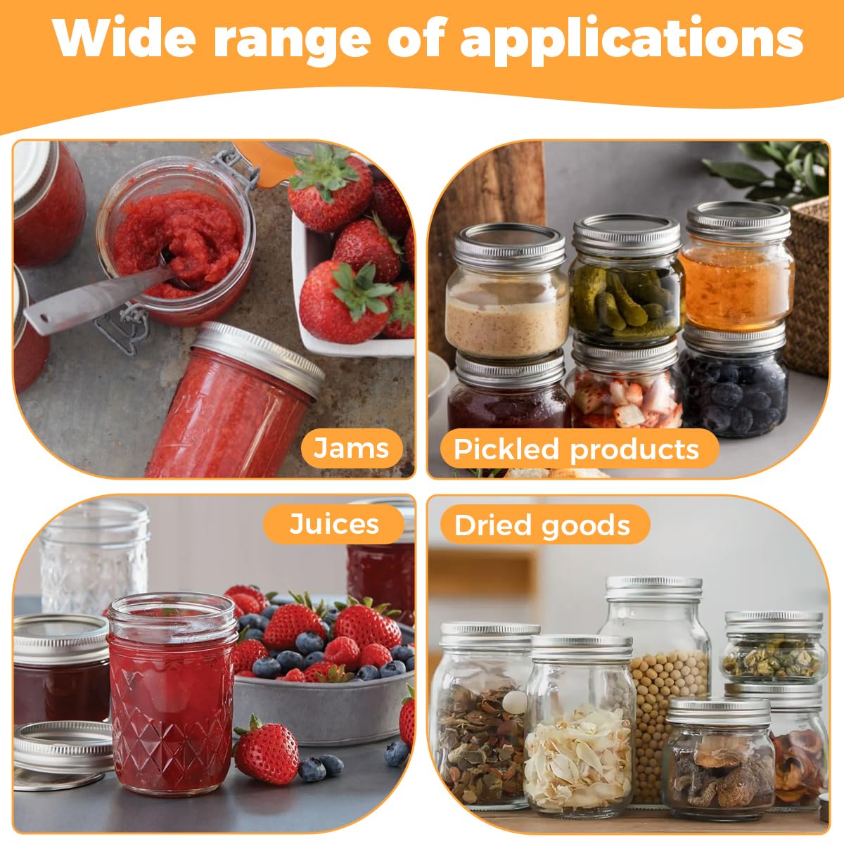 Mason Jar pokrywka 70 mm Mason Jar Regular Mouth szczelna pokrywka wymienna wielokrotnego użytku, słoiki na dżemy, cukierki, puszki na kawę