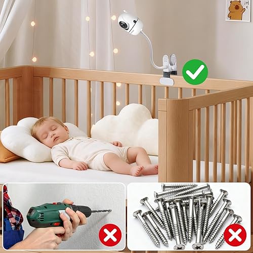 Miniatura 3 de Soporte para monitor de bebé compatible con HelloBaby para monitor HB6550, HB6560, HB65, HB6351, HB40, HB6339, HB6336, ANMEATE SM935E, soporte