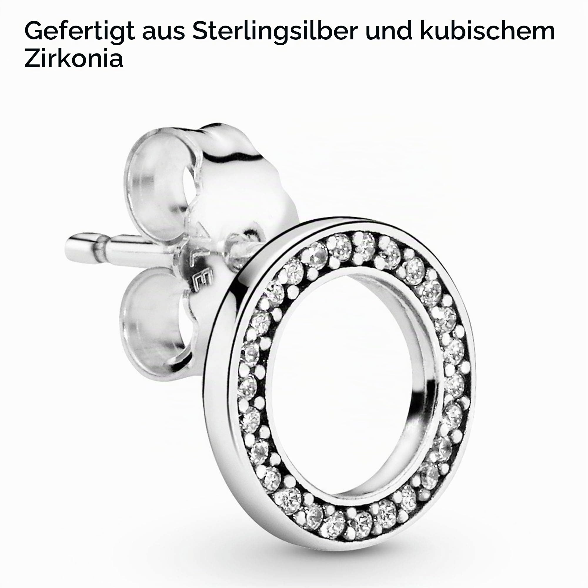 Pandora Signature Ohrstecker funkelnder Kreis, mit klarem Cubic Zirkonia