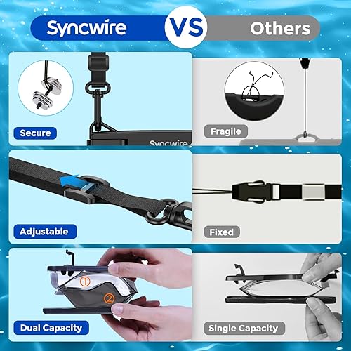 Miniatura 6 de SYNCWIRE Funda impermeable para teléfono, paquete de 2 bolsas impermeables IPX8 doble espacio para iPhone 15 14 13 12 Pro Max XR X SE 2022 8 Samsung